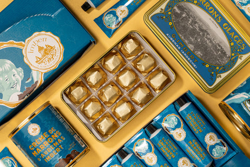 Boîte fer Vintage Marrons Glacés Enveloppés