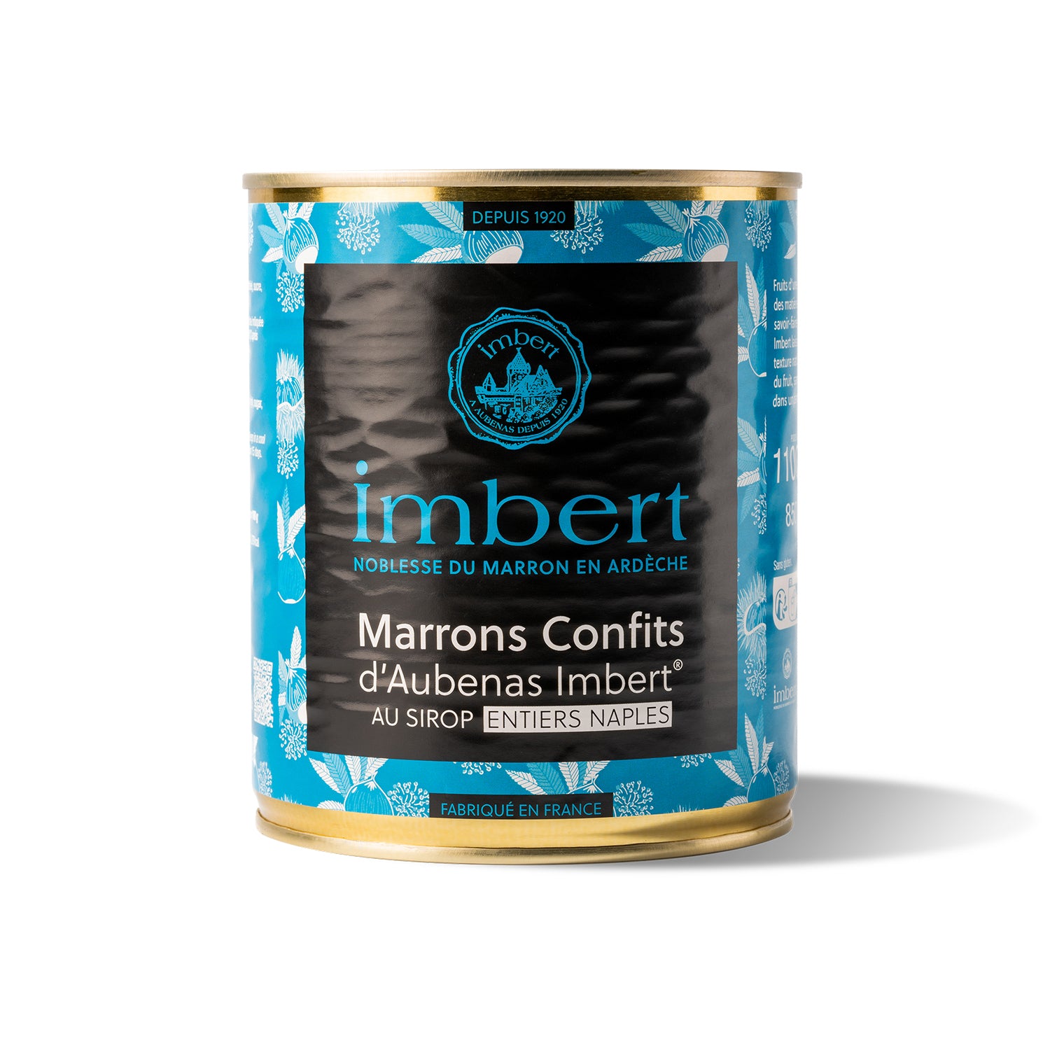 Marrons confits au sirop entiers • Boîte 4/4 600 g