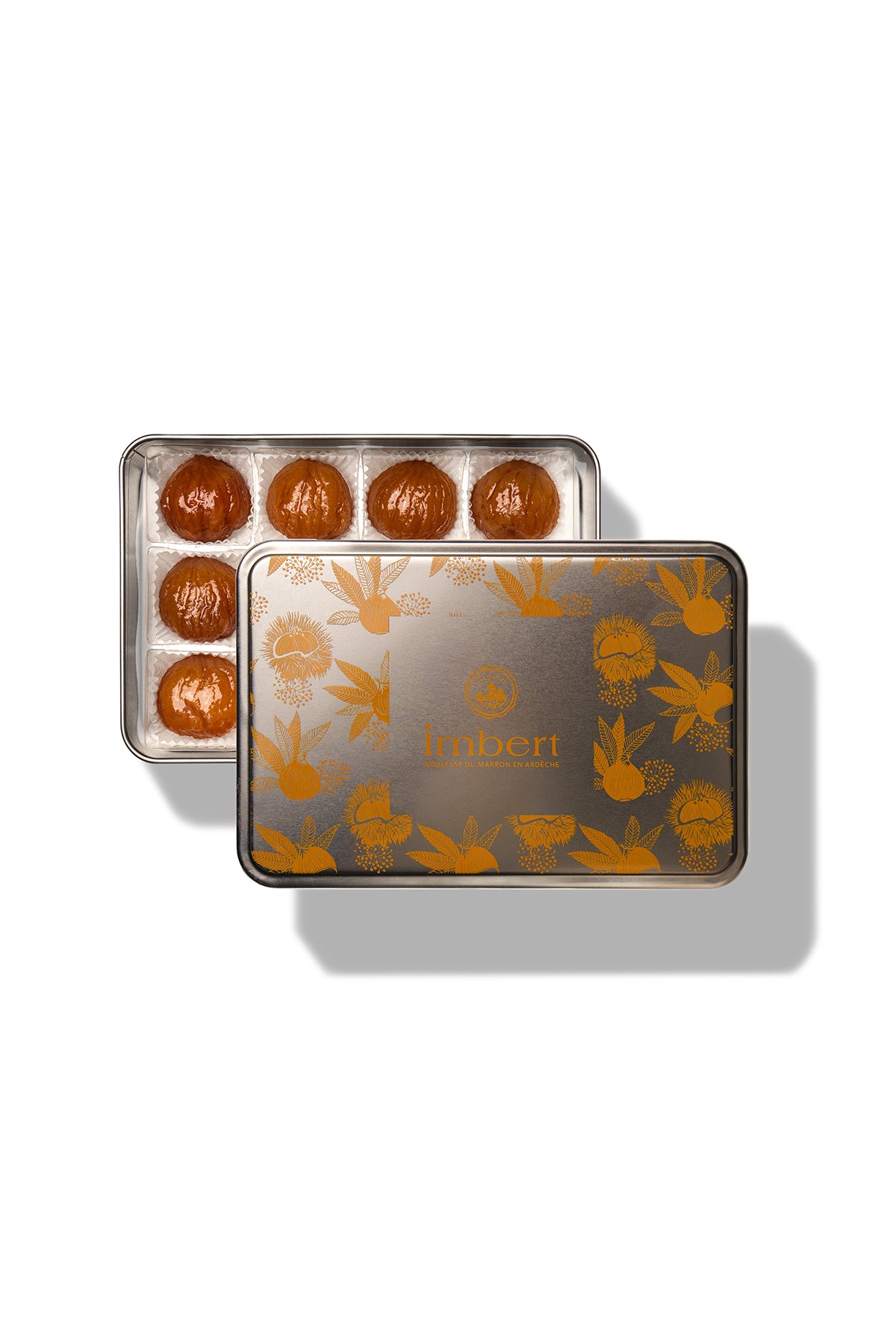 Boîte fer de Marrons Glacés Entiers