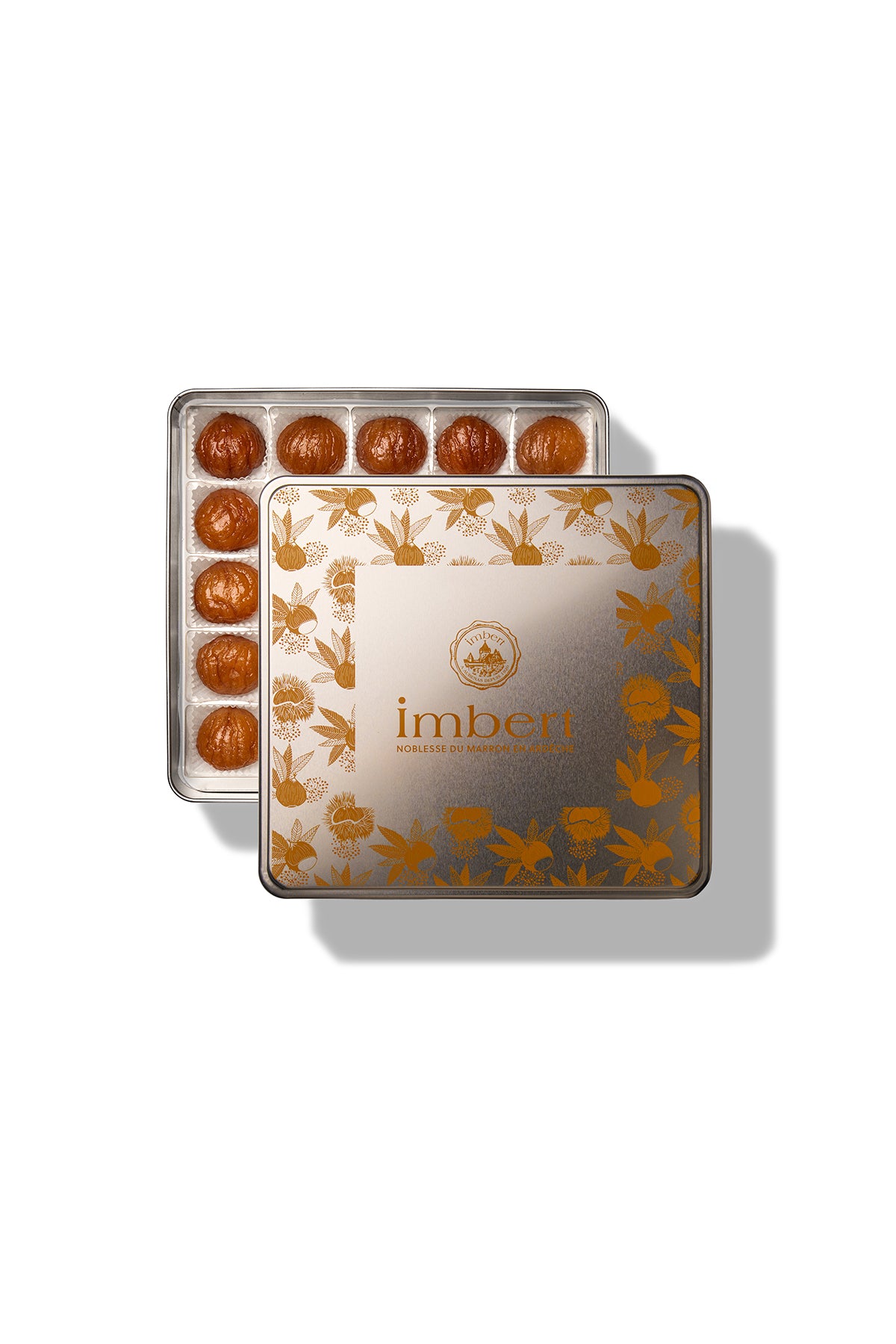 Boîte fer de Marrons Glacés Entiers