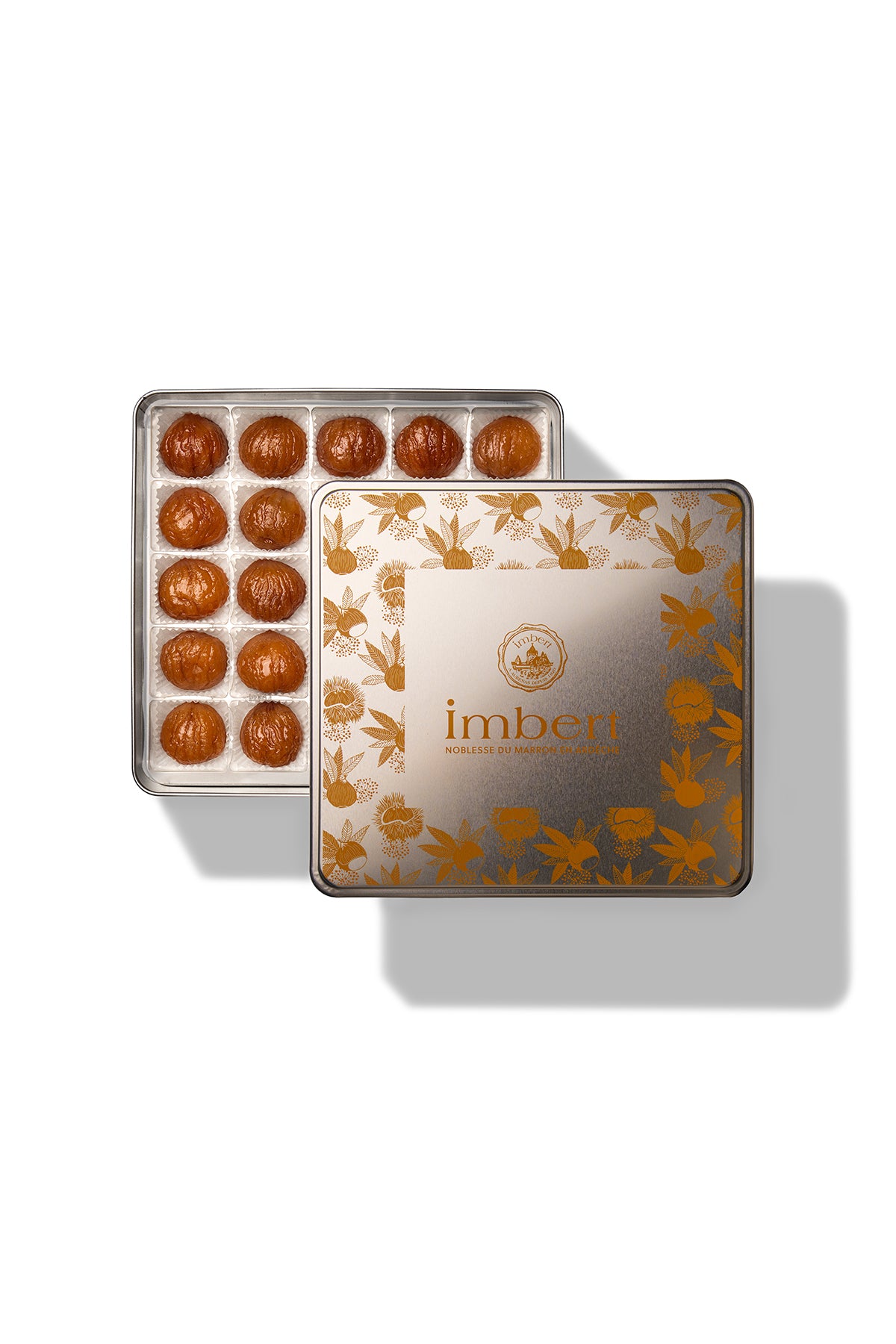 Boîte fer de Marrons Glacés Entiers