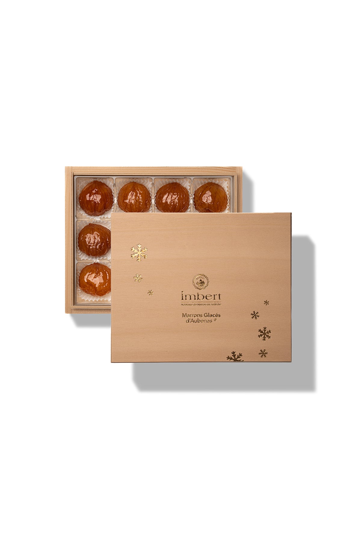 Coffret bois de Marrons Glacés Entiers