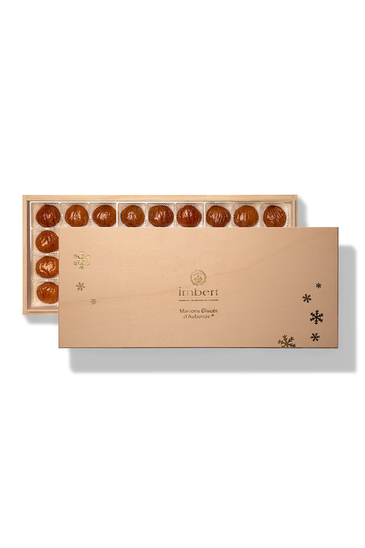 Coffret bois de Marrons Glacés Entiers