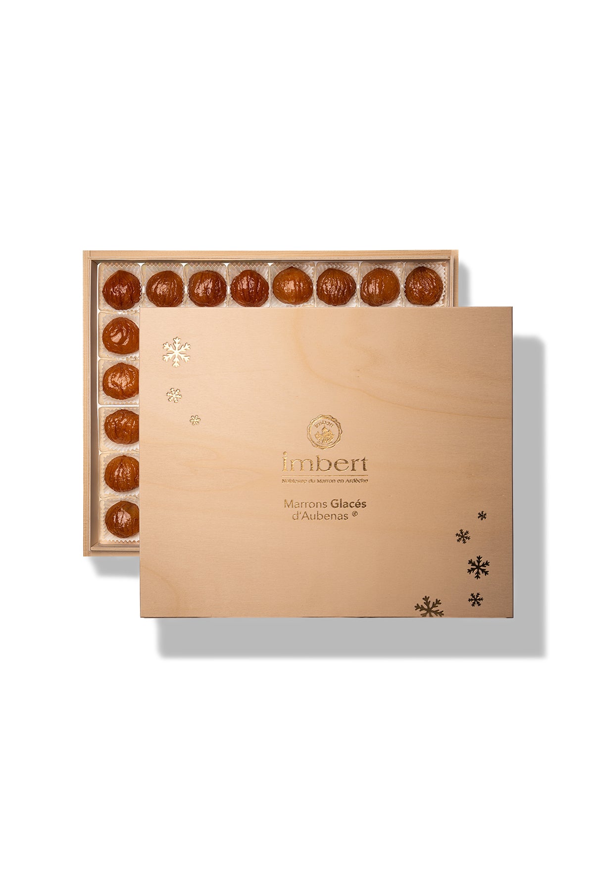 Coffret bois de Marrons Glacés Entiers