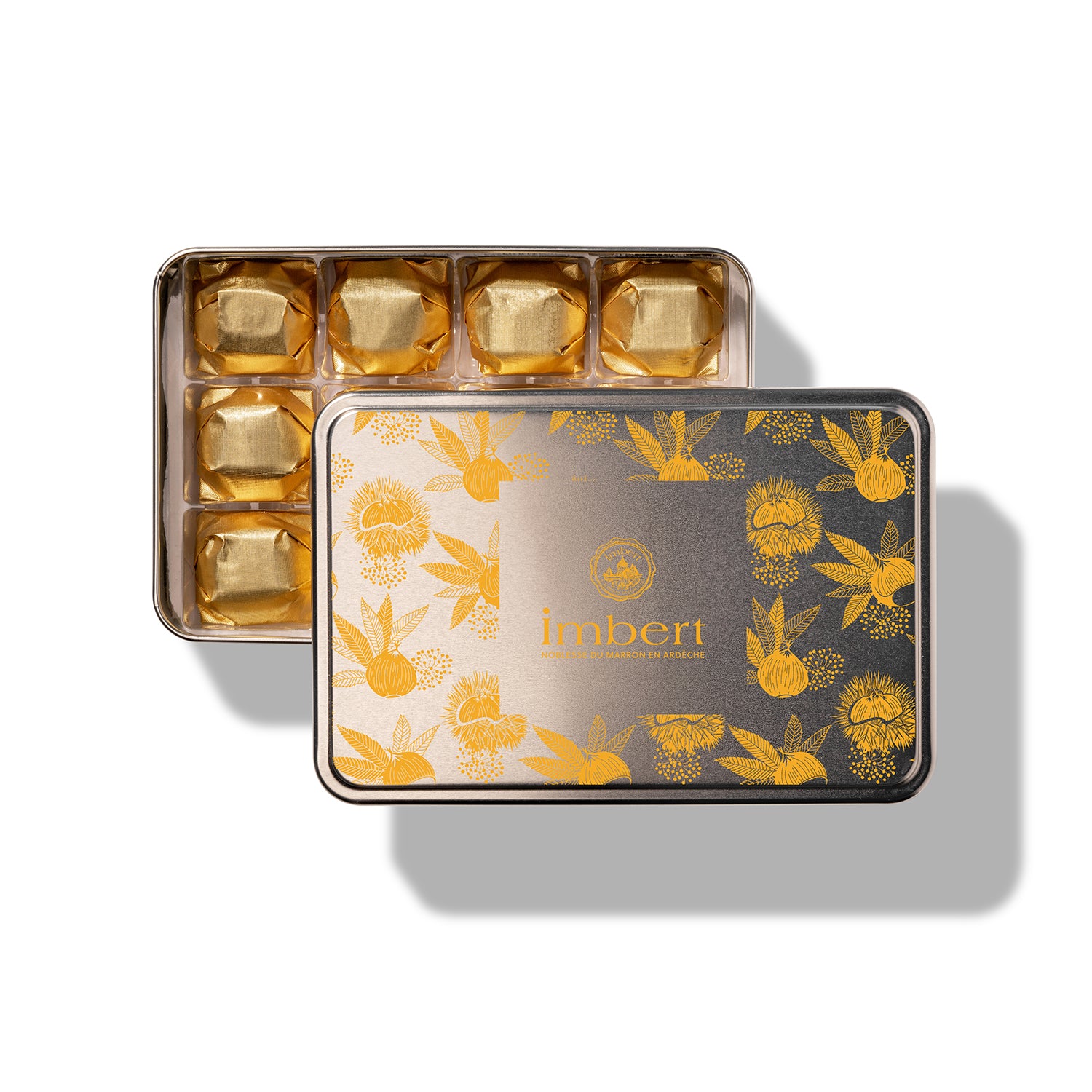 Boîte fer de Marrons Glacés Enveloppés