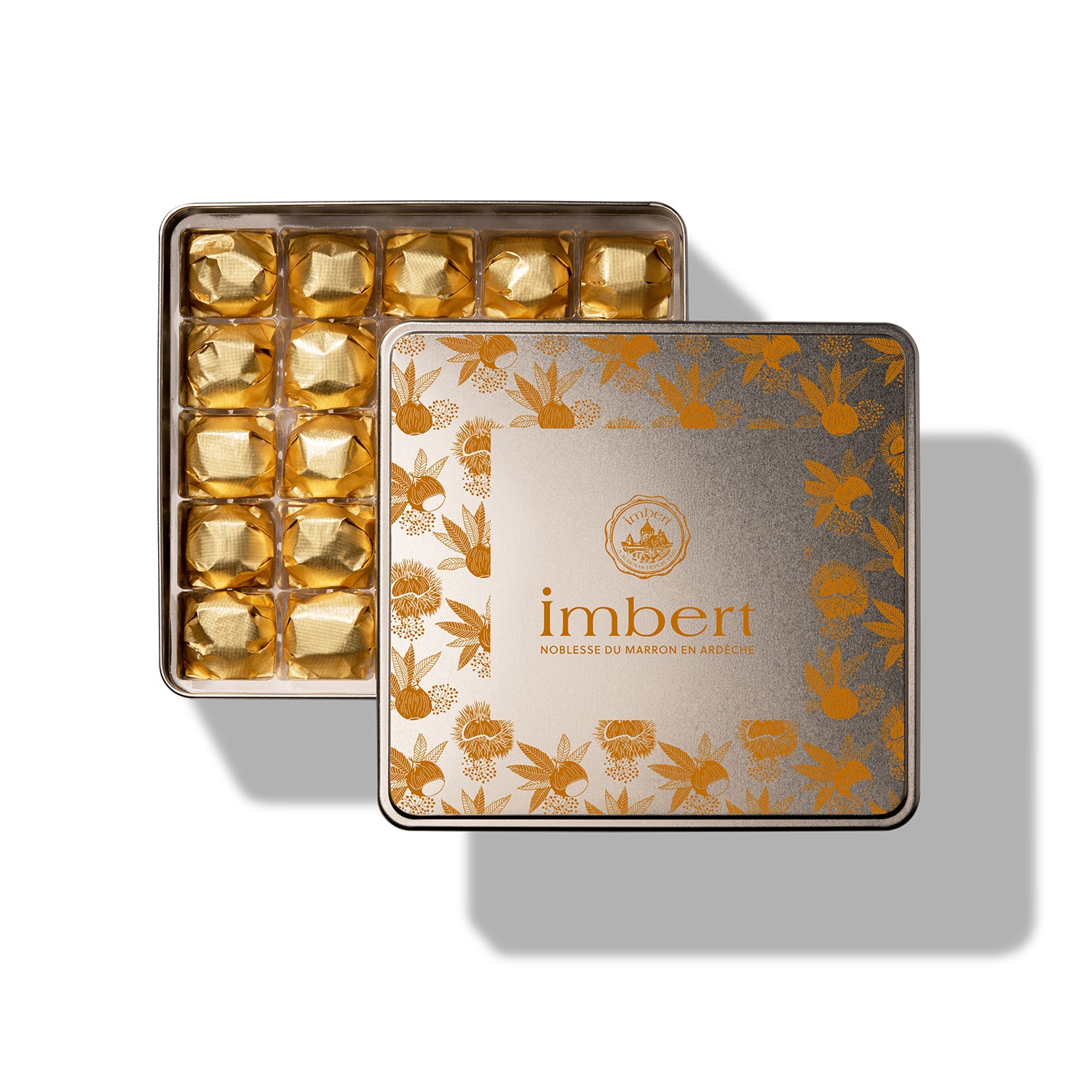 Boîte fer de Marrons Glacés Enveloppés