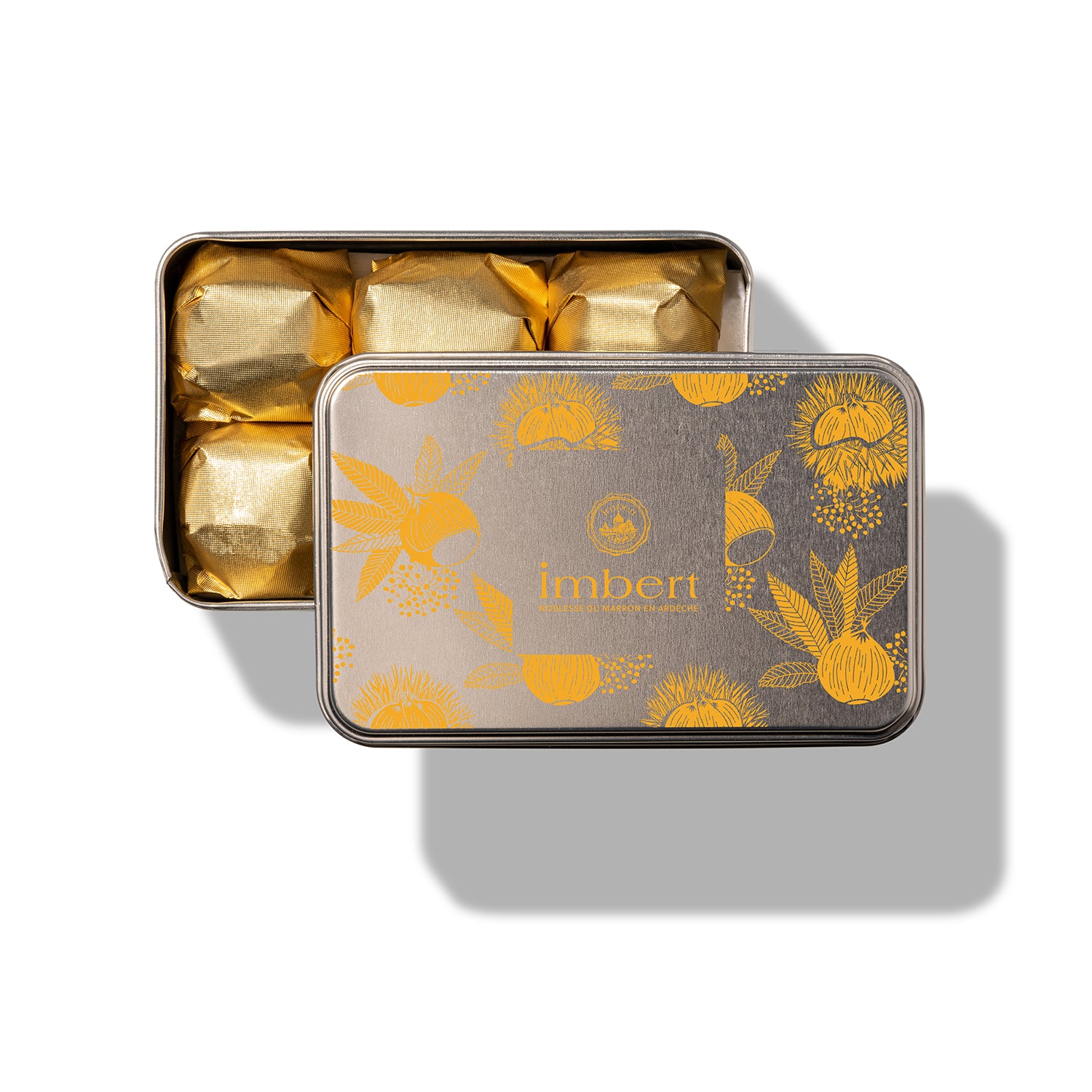 Boîte fer de Marrons Glacés Enveloppés
